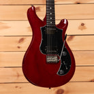 PRS S2 Standard 22 electric guitar Vintage Cherry with dual humbuckers tremolo bridge and black pickguard