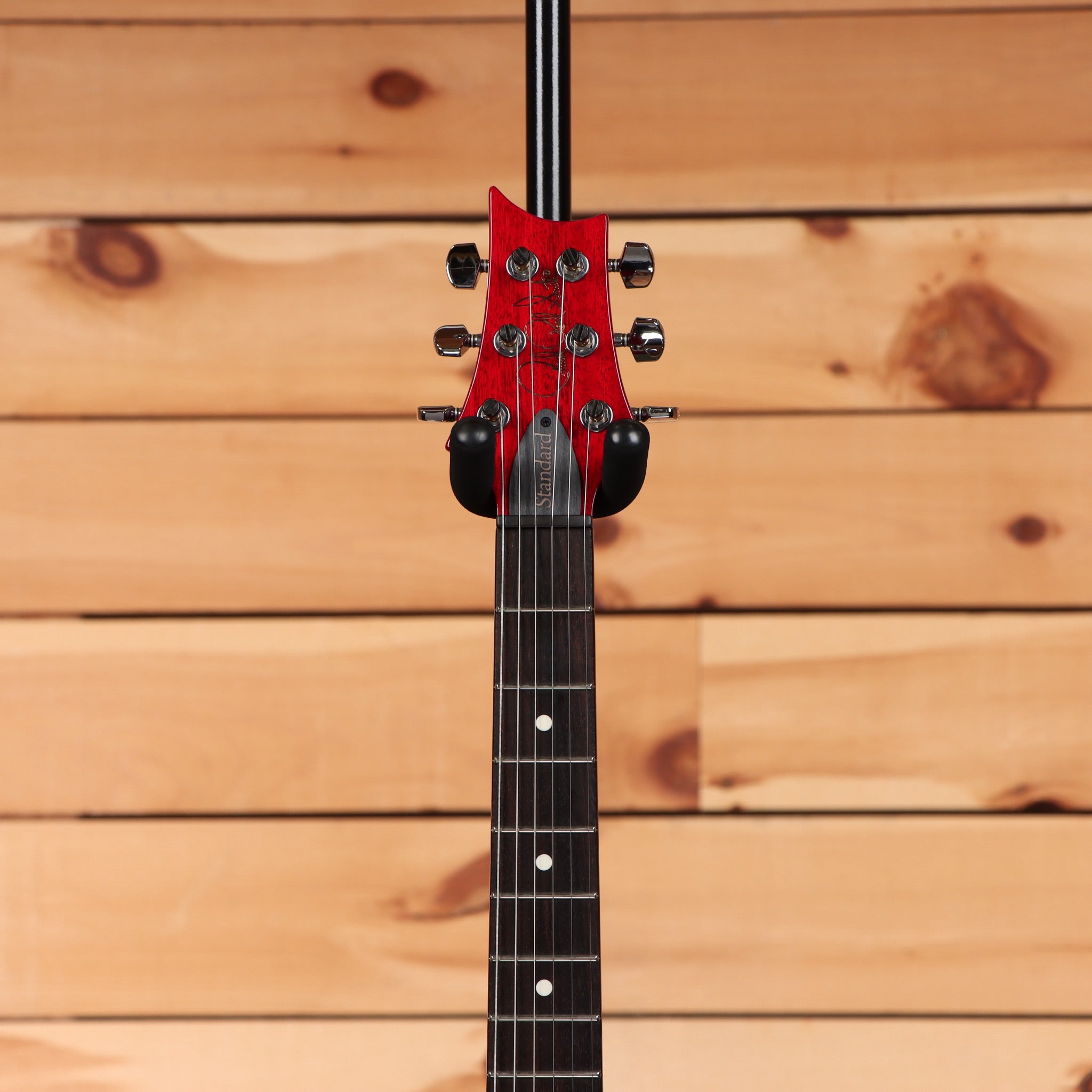 PRS S2 Standard 22 electric guitar Vintage Cherry headstock with rosewood fretboard and chrome tuners