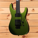 Jackson Righteous Run Custom Soloist electric guitar Green to Gold Shift finish with dual humbuckers and Floyd Rose tremolo