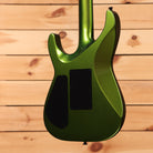 Jackson Righteous Run Custom Soloist electric guitar Green to Gold Shift finish with black hardware and rear cavity covers