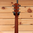 Taylor 314ce Next Generation Natural acoustic-electric guitar headstock rear view with mahogany neck and chrome Taylor tuners