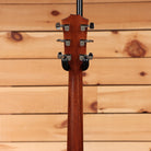 Taylor 314ce Next Generation Natural acoustic-electric guitar headstock rear view with mahogany neck and chrome Taylor tuners
