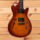 PRS S2 Singlecut Semi-Hollow electric guitar Amber Sunburst with flamed maple top and dual humbuckers