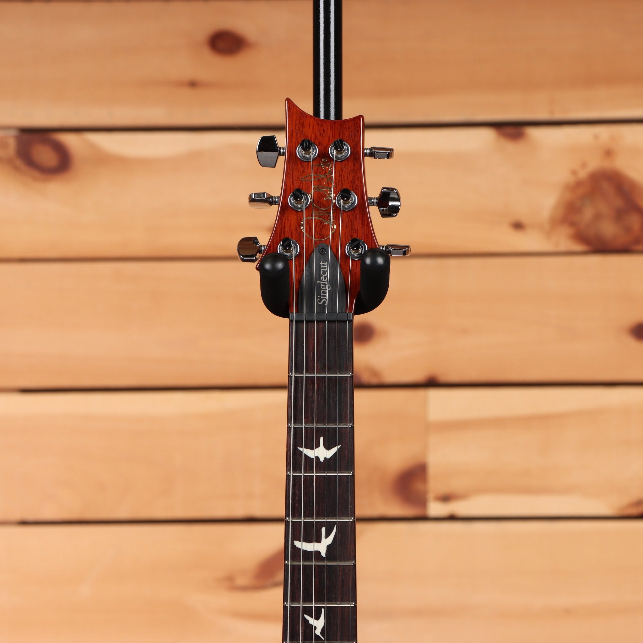 PRS S2 Singlecut Semi-Hollow electric guitar Amber Sunburst with bird inlays on rosewood fretboard