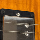 Paul Reed Smith S2 Singlecut Semi-Hollow electric guitar Amber Sunburst with metal-covered humbucker pickup closeup