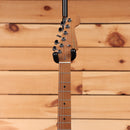 Fender Limited American Ultra II Stratocaster HSS Graffiti Yellow electric guitar with roasted maple neck and black tuners