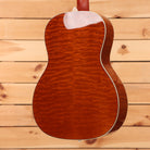 Boucher LE-HG-166-MV acoustic guitar Natural finish with highly figured quilted maple back and white binding