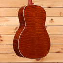 Boucher LE-HG-166-MV acoustic guitar Natural finish with highly figured quilted maple back and cream binding