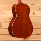 Boucher LE-HG-166-MV acoustic guitar Natural finish with highly figured quilted maple back and cream binding