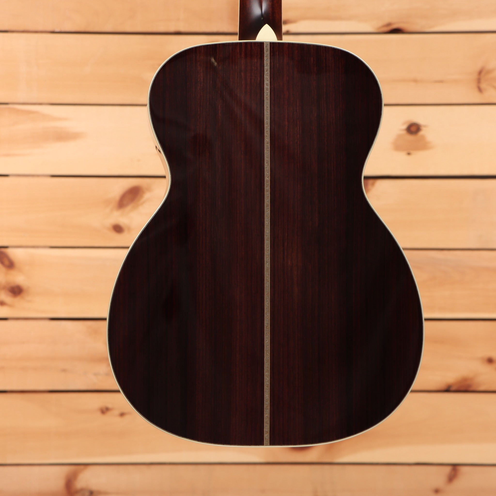 Bourgeois Touchstone OM LSH acoustic guitar Natural with rosewood back and decorative center seam inlay