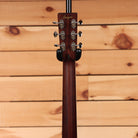 Bourgeois Touchstone OM LSH acoustic guitar Natural finish mahogany neck with chrome tuners rear headstock view
