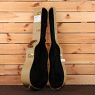 Boucher Limited LE-SG-162-MV acoustic guitar hardshell case tweed exterior black plush interior gold hardware latches