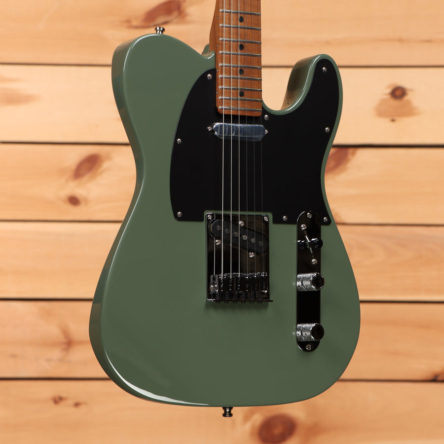 Fender Limited American Ultra II Telecaster electric guitar Antique Olive with roasted maple neck and black pickguard