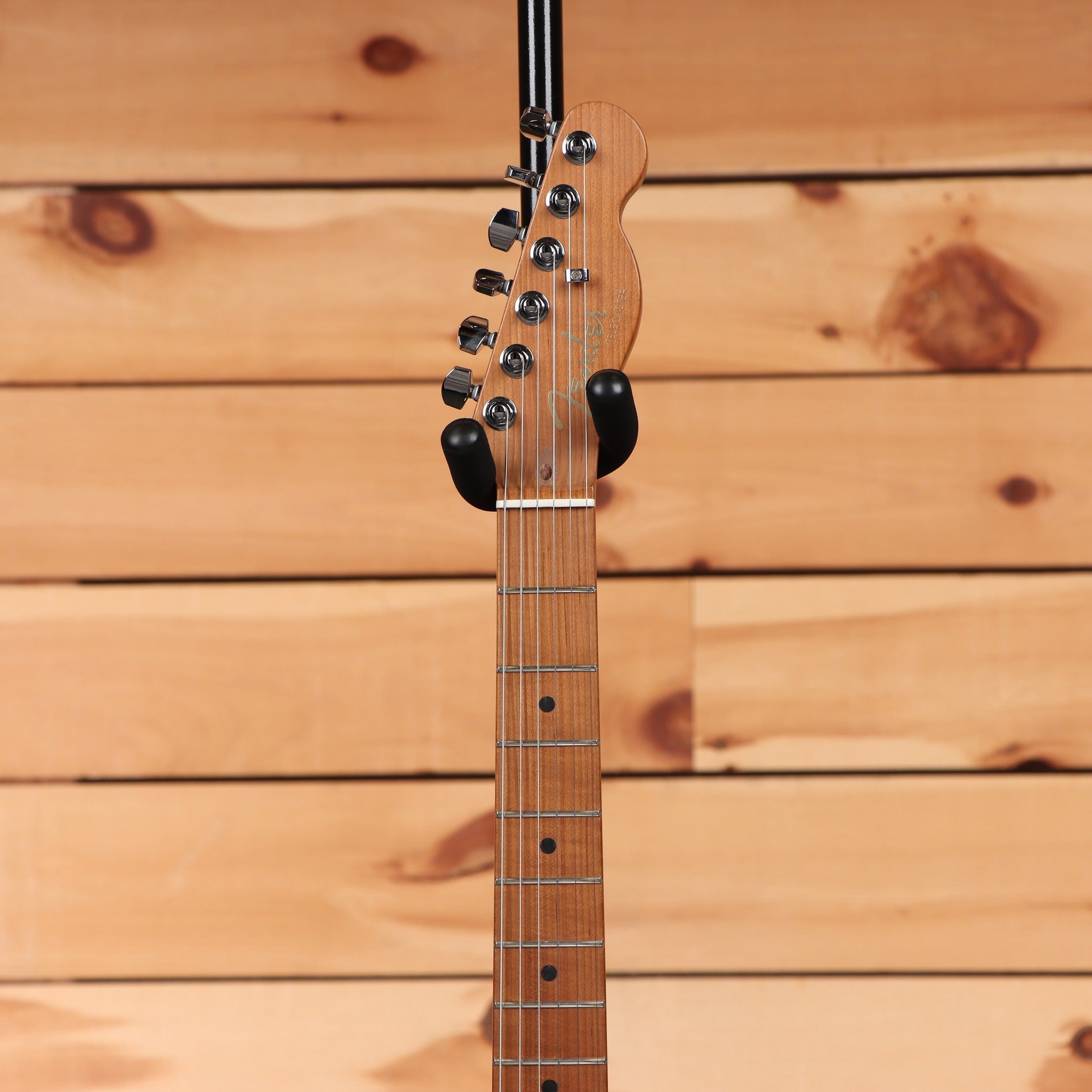 Fender Limited American Ultra II Telecaster electric guitar Antique Olive with roasted maple fretboard and black tuners