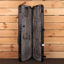 Fender American Ultra II Telecaster guitar hard case black with gray plush interior open view