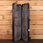 Fender American Ultra II Telecaster guitar hard case black with gray plush interior open view