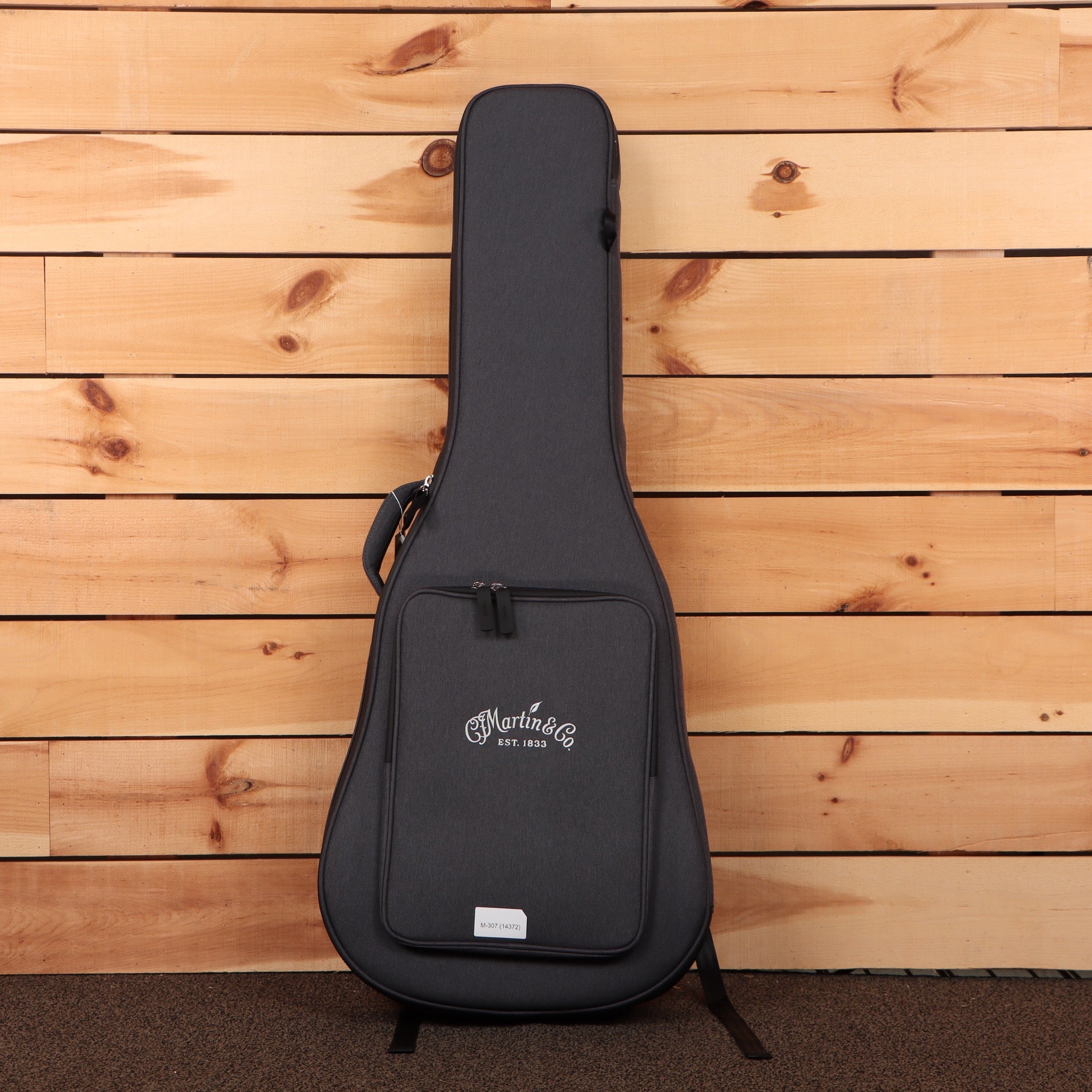 Martin 000-12E Retro acoustic-electric guitar gig bag charcoal padded case with front accessory pocket and Martin logo
