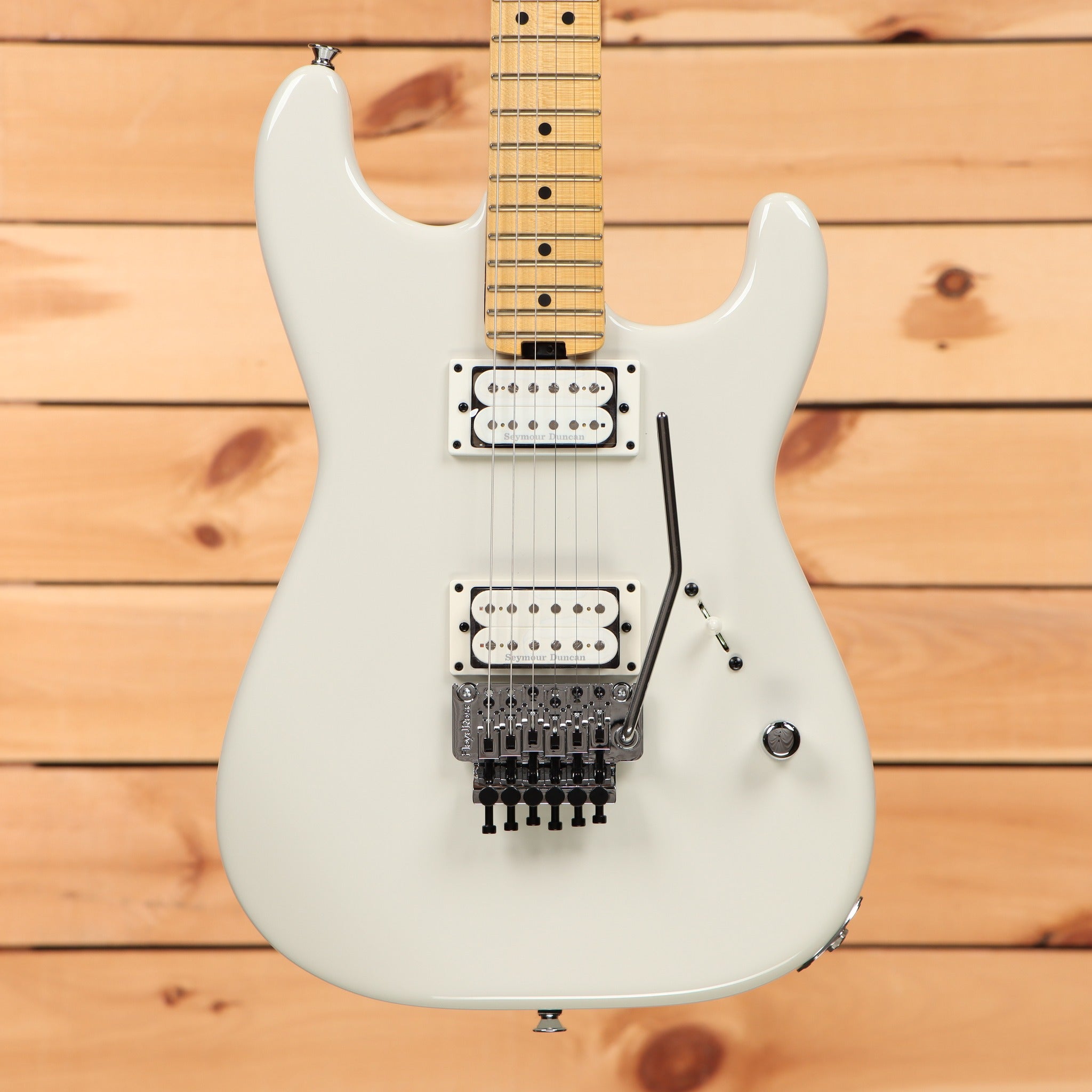 Charvel American Neo-Classic San Dimas Style 1 HH FR electric guitar Ivory Blitz with dual Seymour Duncan humbuckers and Floy