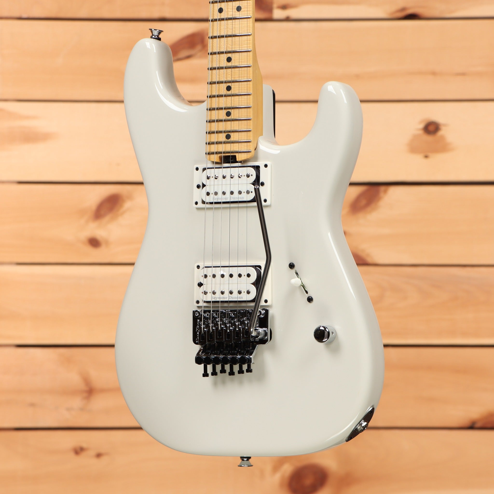 Charvel American Neo-Classic San Dimas Style 1 HH FR electric guitar Ivory Blitz with dual humbuckers and Floyd Rose tremolo