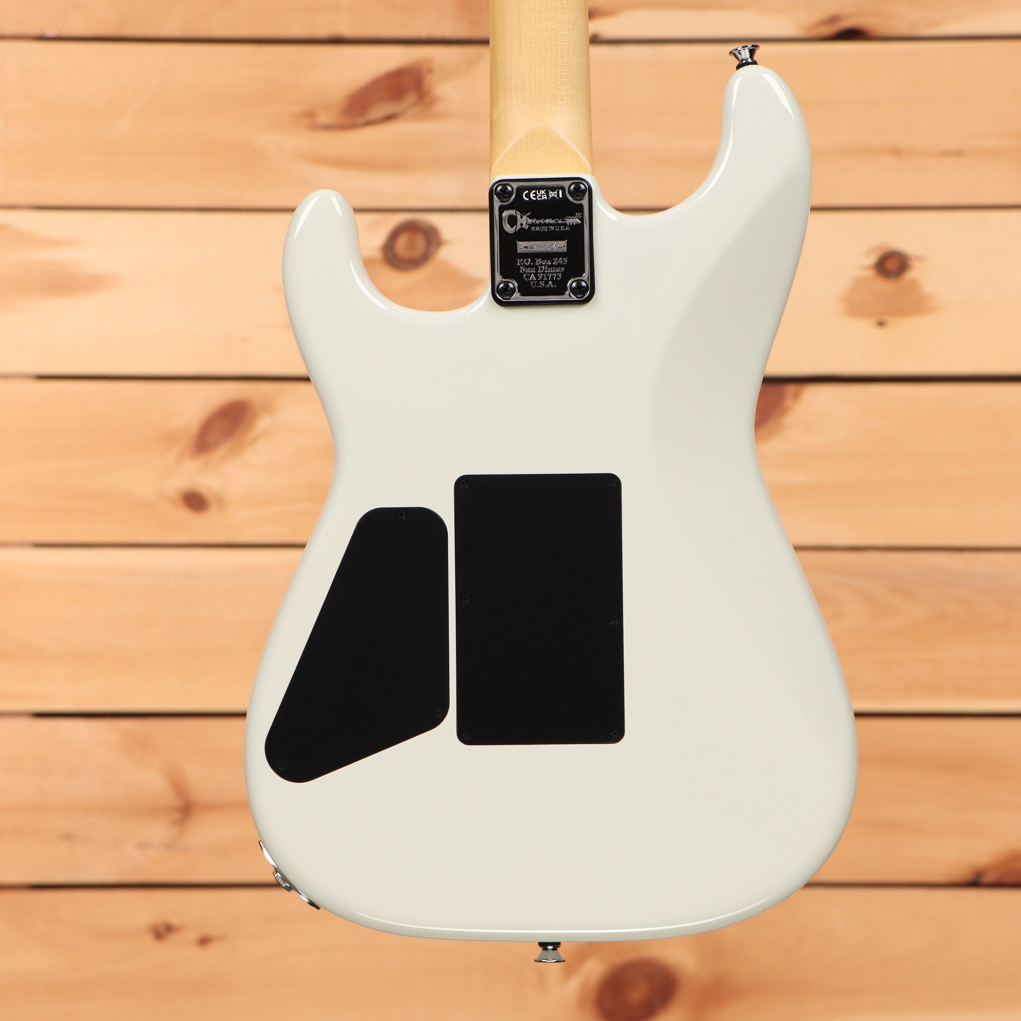Charvel American Neo-Classic San Dimas Style 1 HH FR electric guitar Ivory Blitz with maple neck back view