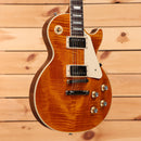 Gibson Les Paul Standard 60s Figured Top electric guitar Honey Amber with flamed maple top and dual humbuckers