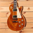 Gibson Les Paul Standard 60s Figured Top electric guitar Honey Amber with flamed maple top and dual humbuckers