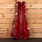 Gibson Les Paul Standard 60s hardshell guitar case brown exterior red velvet interior gold latches open view