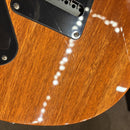 PRS CE 24 Semi-Hollow electric guitar Trampas Green natural mahogany body with black hardware close-up detail