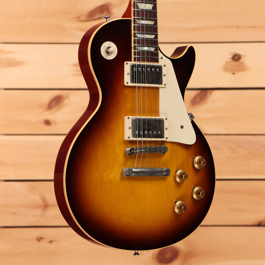 Gibson Historic 1958 Les Paul Reissue electric guitar Bourbon Burst with dual humbuckers and gold hardware