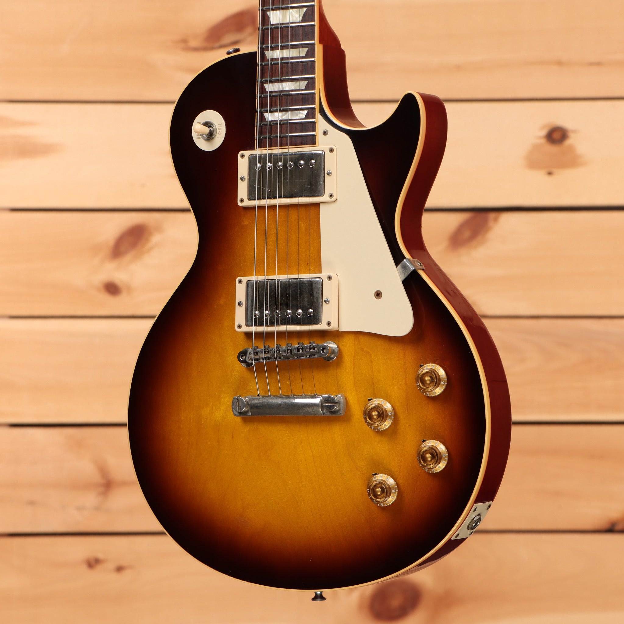 Gibson Historic 1958 Les Paul Reissue electric guitar Bourbon Burst with dual humbuckers and gold hardware