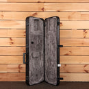 Fender American Professional II Stratocaster hard-shell guitar case black with gray plush interior lining open view
