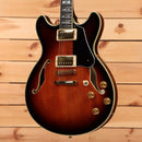 Ibanez JSM100 semi-hollowbody electric guitar Vintage Sunburst with dual humbuckers and gold hardware