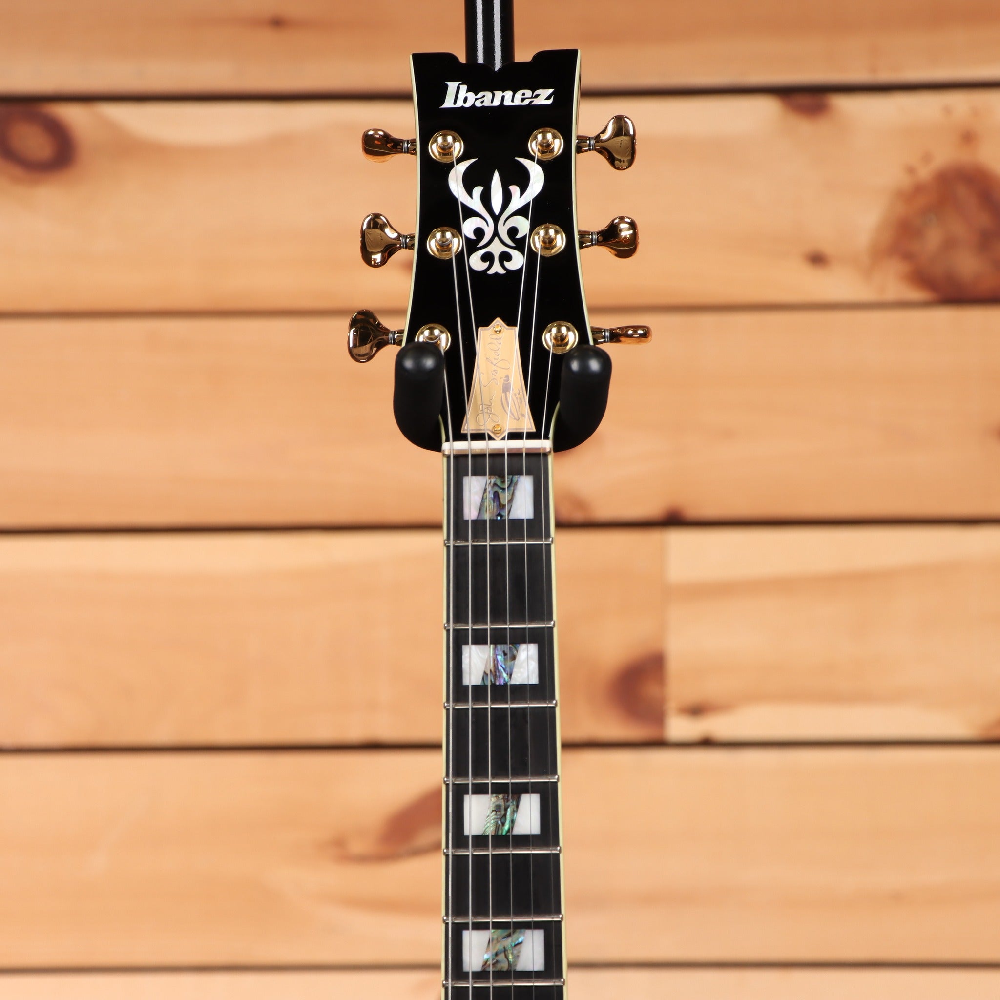 Ibanez JSM100 semi-hollow electric guitar Vintage Sunburst with gold tuners and abalone fretboard inlays
