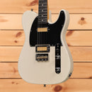 Fender Gold Foil Telecaster electric guitar White Blonde with dual gold foil pickups and black pickguard