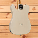 Fender Gold Foil Telecaster electric guitar White Blonde body back view with maple neck