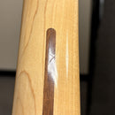 Fender American Deluxe Stratocaster HSS Montego Black maple neck close-up showing walnut skunk stripe detail