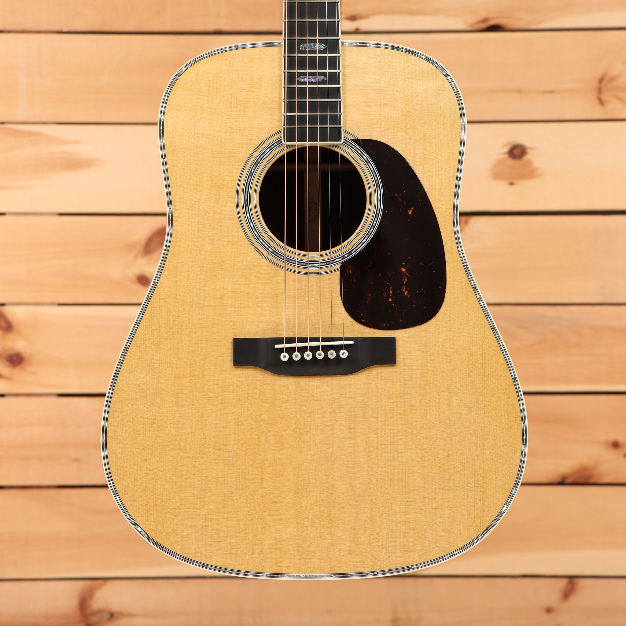 Martin D-41 dreadnought acoustic guitar natural finish with abalone binding and tortoise pickguard