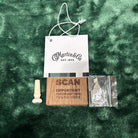 Martin HD-28 Natural acoustic guitar hang tag with end pin, wood QR card, and strap button pin accessories