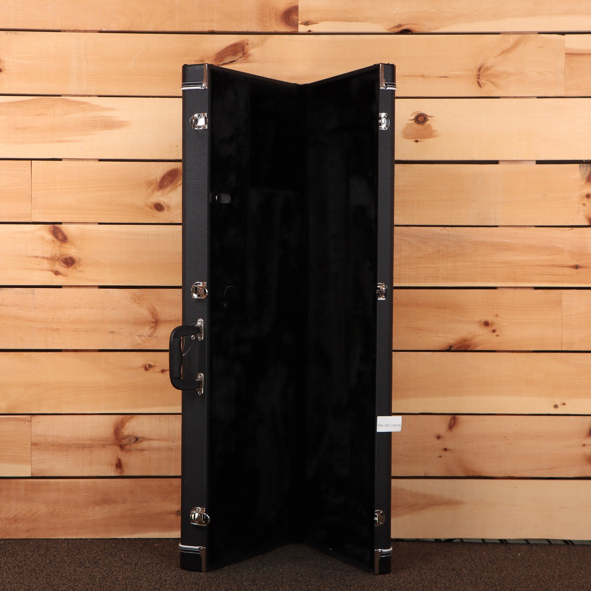 PRS Wood Library Custom 24-08 electric guitar hardshell case black with black velvet interior and silver latches