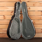 Furch Blue BARc-SWa acoustic guitar hardshell case open showing gray plush interior with neck support