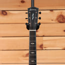 Eastman L-OMCE-QS acoustic-electric guitar Natural with ebony fretboard abalone headstock inlay and black tuners