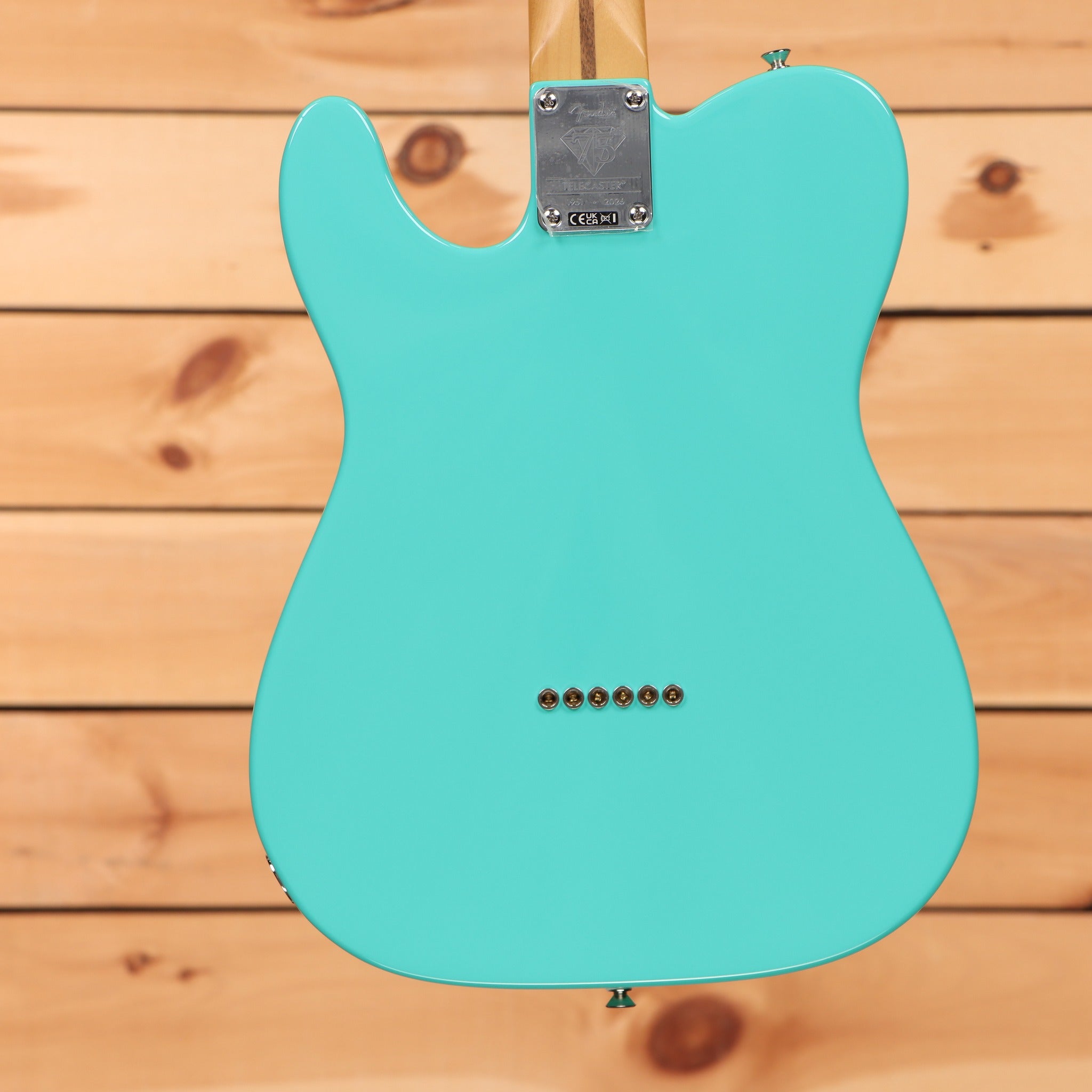 Fender 75th Anniversary Player II Telecaster electric guitar Seafoam Green with diamond anniversary neck plate