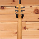 Taylor GS Mini-e Koa acoustic-electric guitar Natural with satin maple neck and chrome tuners rear headstock view