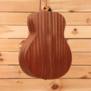 Taylor GS Mini acoustic guitar Natural finish showing solid mahogany back and sides with satin finish