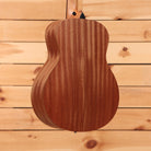 Taylor GS Mini acoustic guitar Natural finish showing solid mahogany back and sides with satin finish