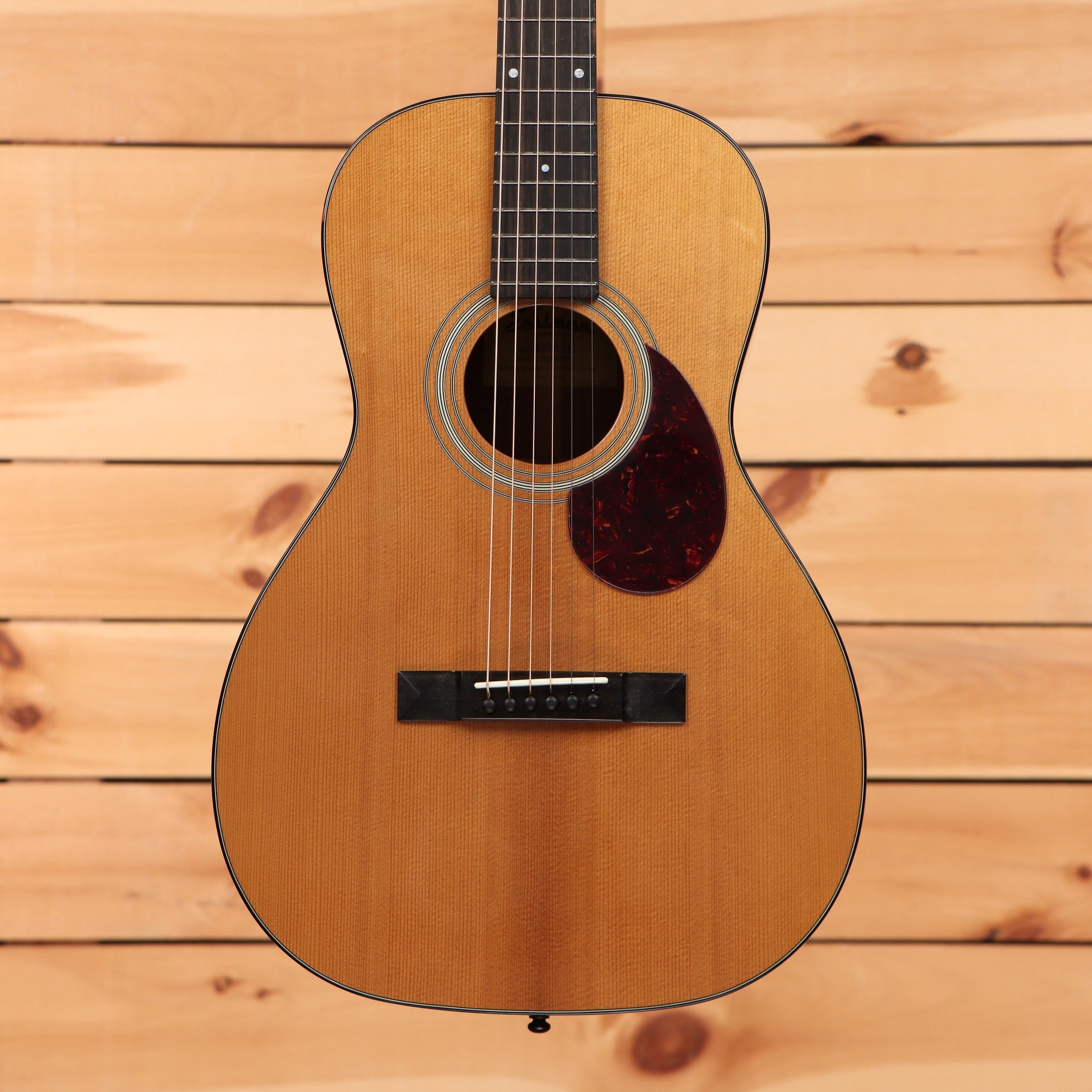 Eastman E10P-TC parlor acoustic guitar natural finish with tortoise pickguard and ebony fretboard