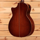 Eastman AC522CE-GB acoustic-electric guitar Goldburst with flamed mahogany back cutaway and decorative center seam binding