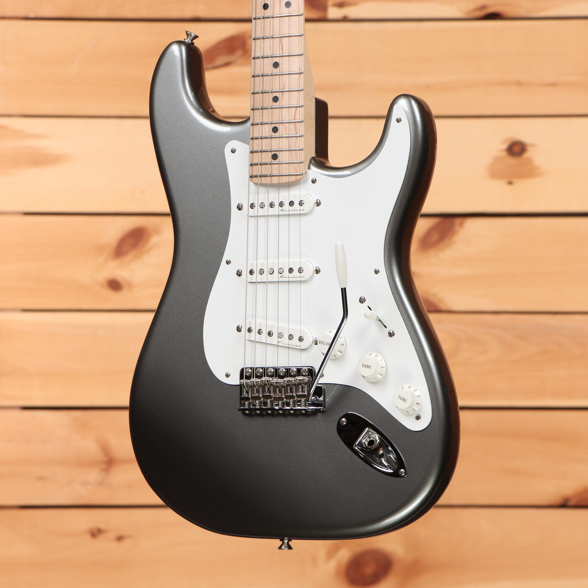 Fender Eric Clapton Stratocaster electric guitar Pewter finish with three Noiseless single-coil pickups and maple neck