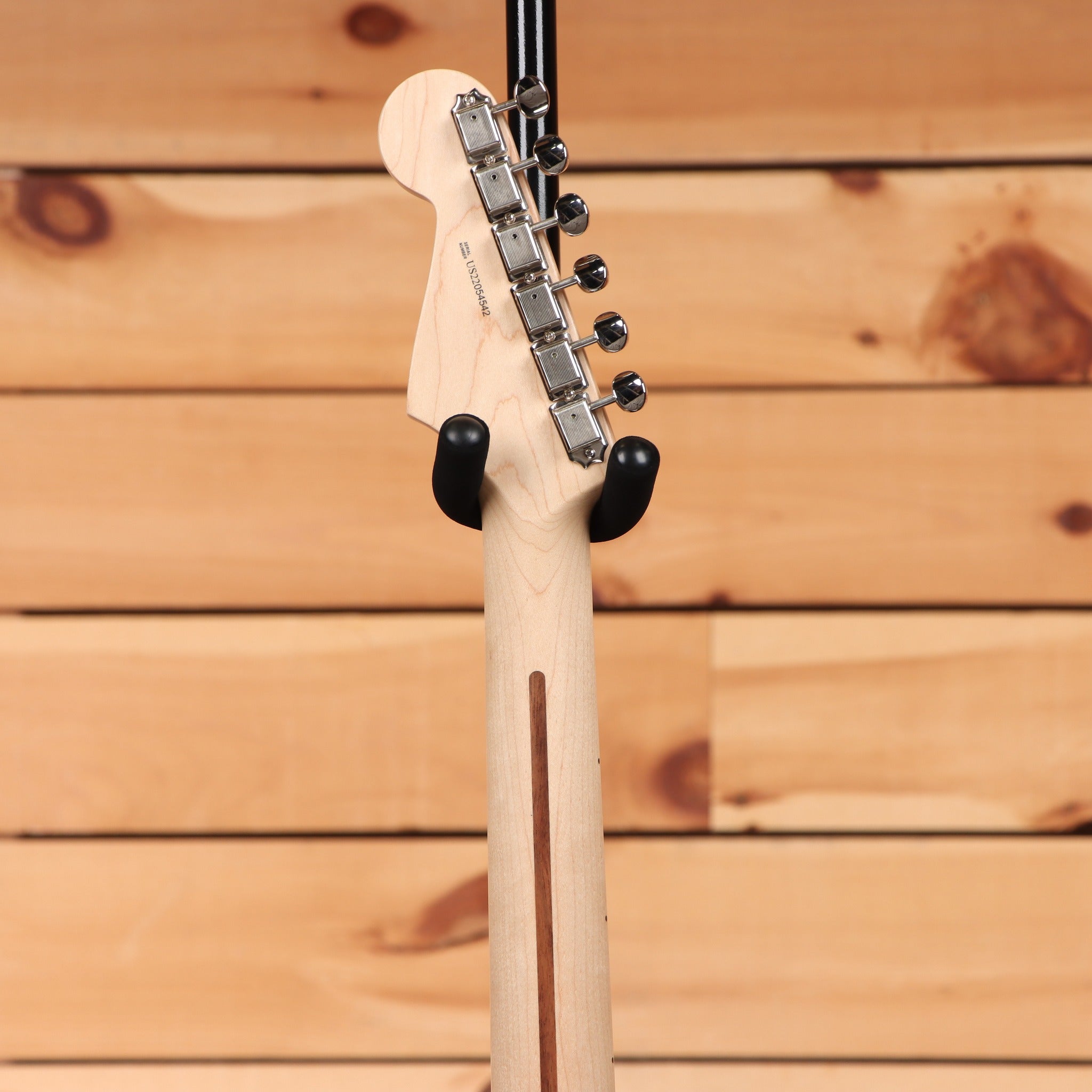 Fender Eric Clapton Stratocaster electric guitar Pewter with maple neck and chrome tuners rear headstock view