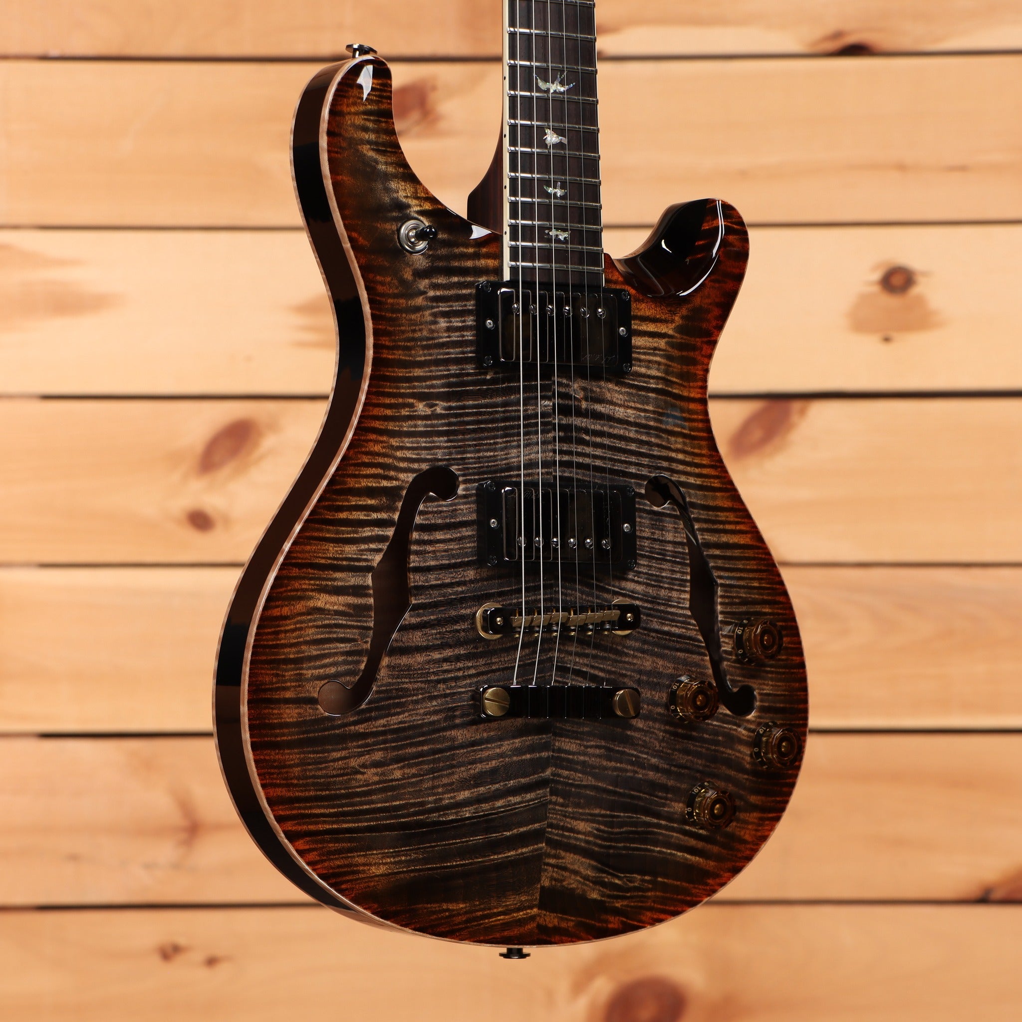 PRS McCarty 594 Hollowbody II Wood Library - Charcoal Cherry Burst